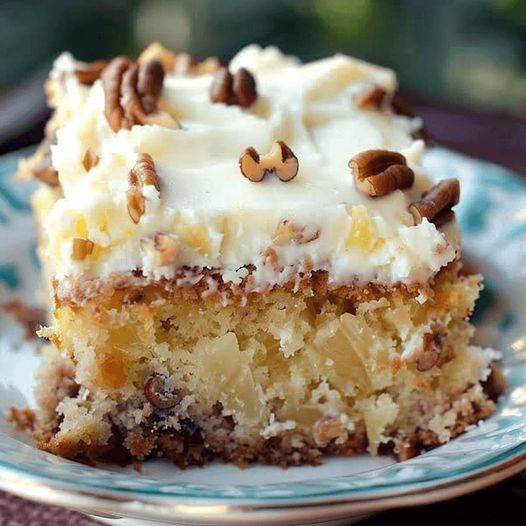 Pineapple Pecan Cake with Cream Cheese Frosting