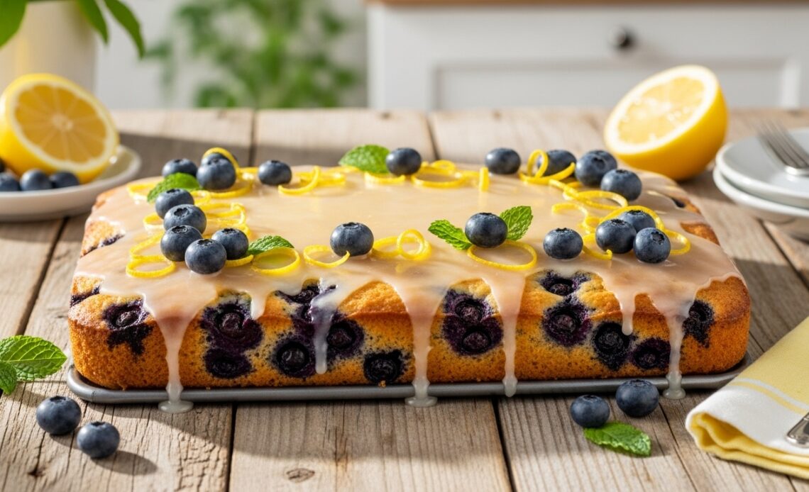 Blueberry Lemon Sheet Cake: A Simple, Fruity Delight 1 Blueberry Lemon Sheet Cake