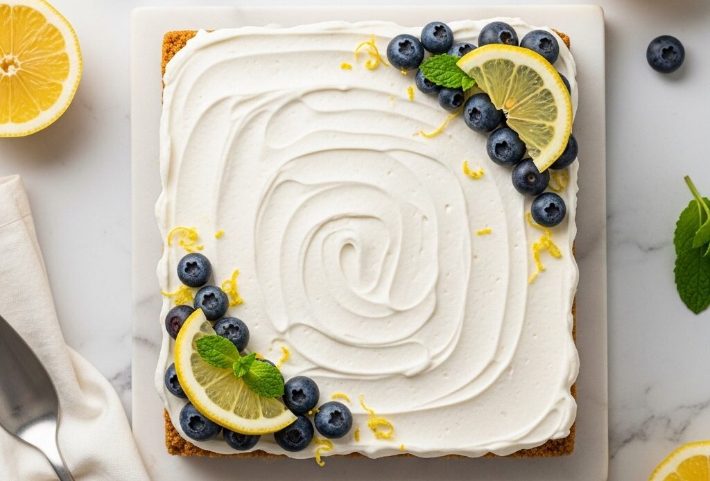 No-Bake Lemon Blueberry Cream Cake 1 No-Bake Lemon Blueberry Cream Cake