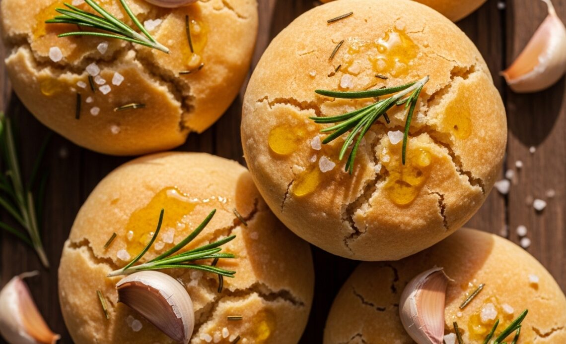 Golden Crust Garlic Rosemary Focaccia Muffins 1 Golden Crust Garlic Rosemary Focaccia Muffins