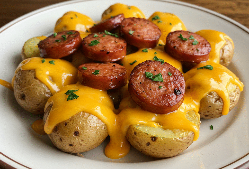 Cheesy Ranch Potatoes with Smoked Sausage 1 Cheesy Ranch Potatoes with Smoked Sausage