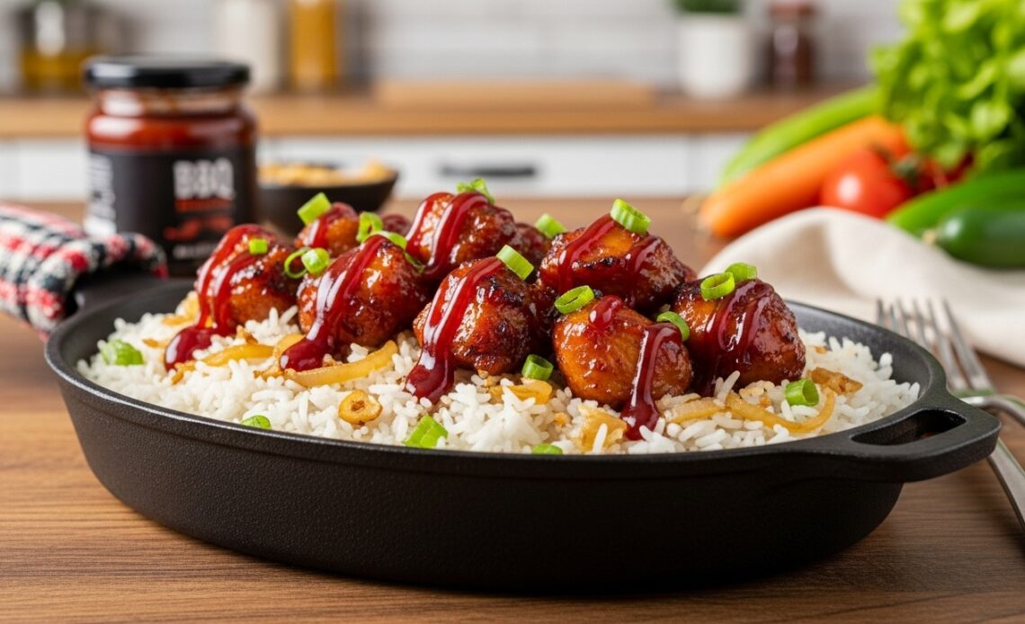 Strong Honey Barbecued Chicken Rice in One Pan 1 Whisk b24795ba0b