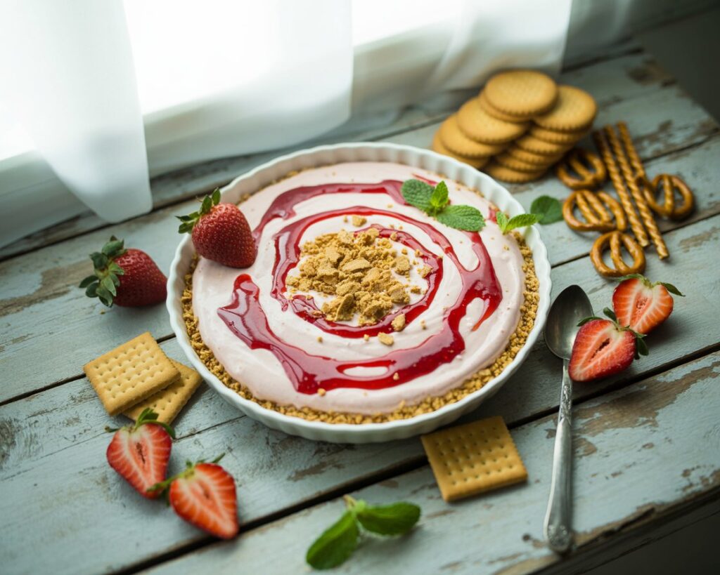 Dip with Strawberry Cheesecake 2 a food photography style image showcasin 6Osdwh4YTV6lbfq6o5kuLw Unxx k65SBS7J4raGREp7w
