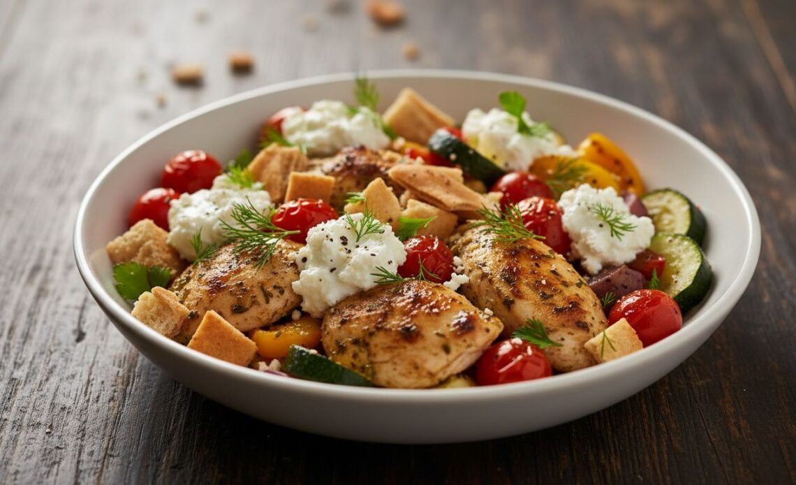 sheet pan mediterranean lemon herb chicken whipped feta featured