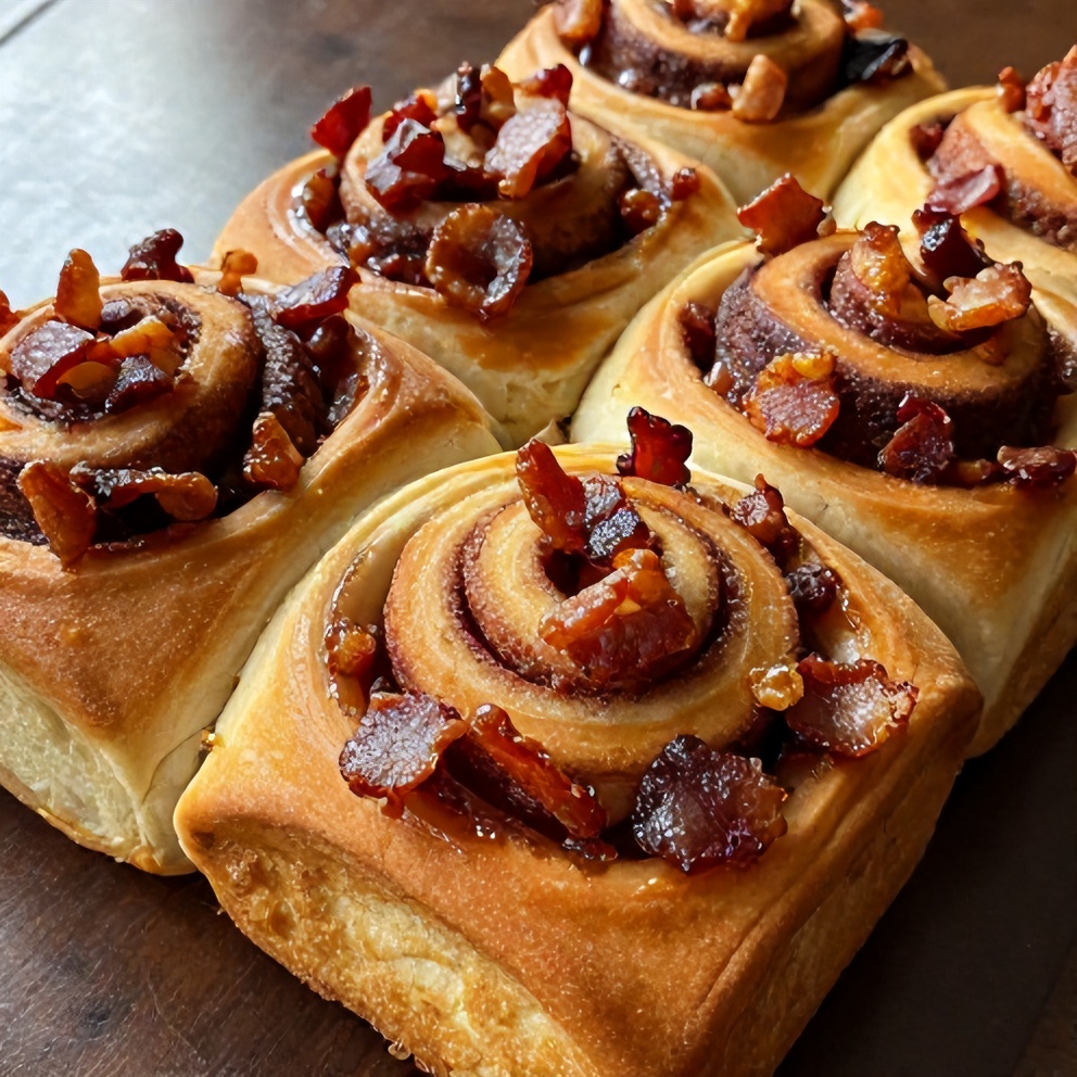 Bourbon Maple Bacon Cinnamon Rolls