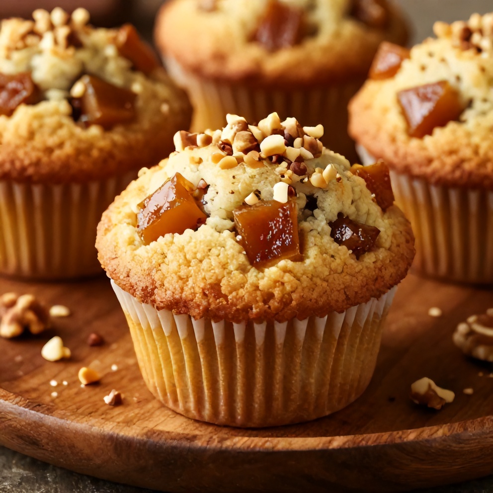 Freshly Baked Caramelized Rhubarb Muffins