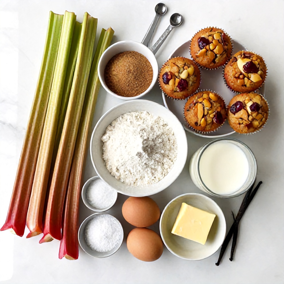 Caramelized Rhubarb Muffins Ingredients
