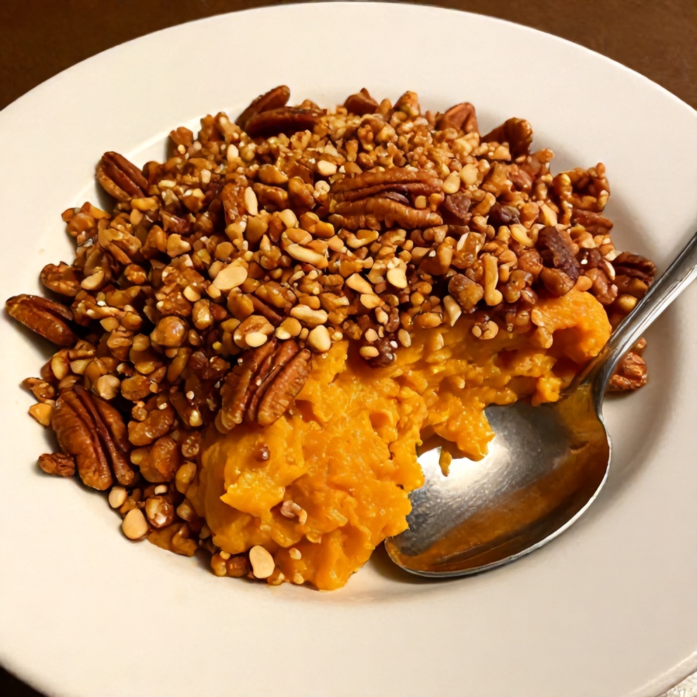 Classic Sweet Potato Casserole with Pecan Topping