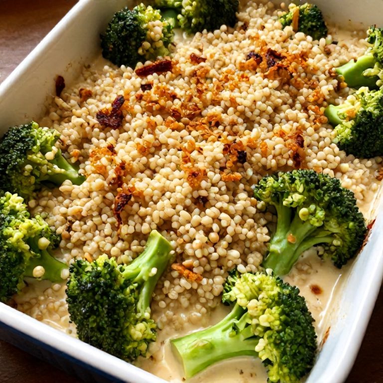 creamy broccoli quinoa bake