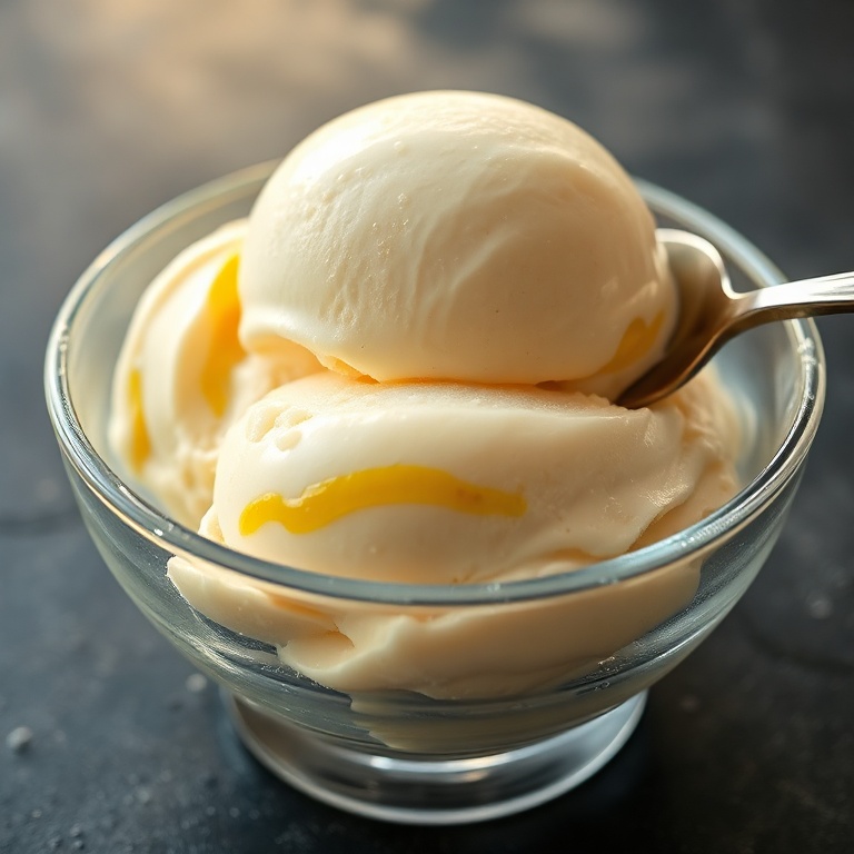creamy passionfruit ice cream