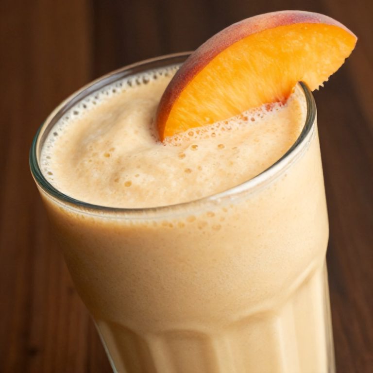 creamy peach protein shake