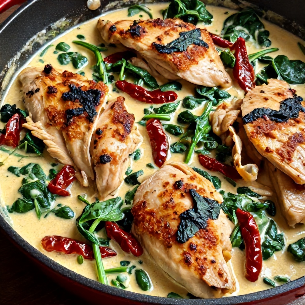 Creamy Sun-Dried Tomato Chicken Skillet