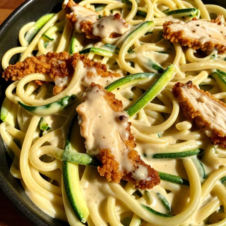 Creamy Zucchini Noodle Chicken Alfredo