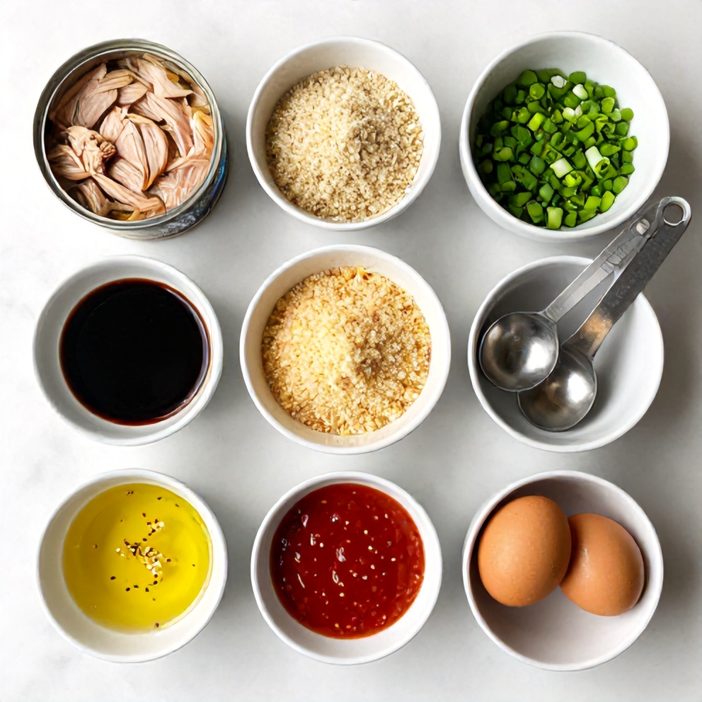 Raw ingredients for Crispy Asian Tuna Cakes