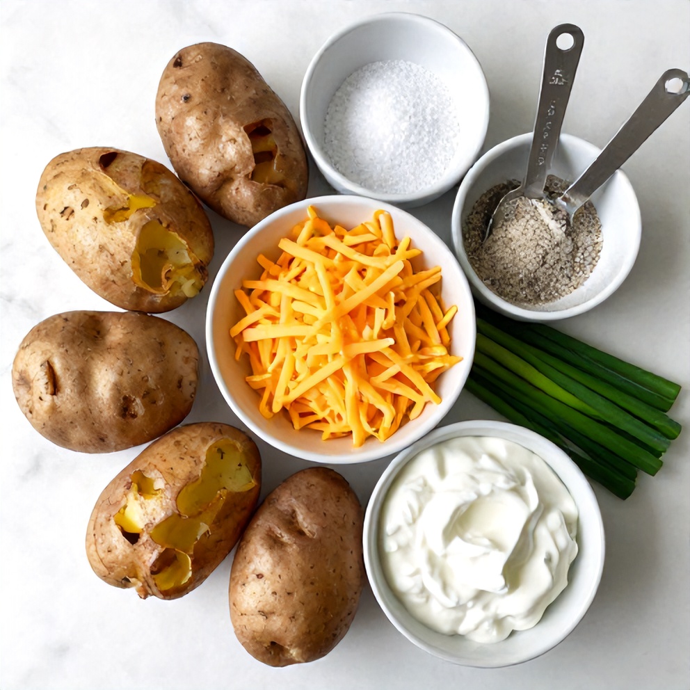 Raw ingredients for crispy baked potato skins