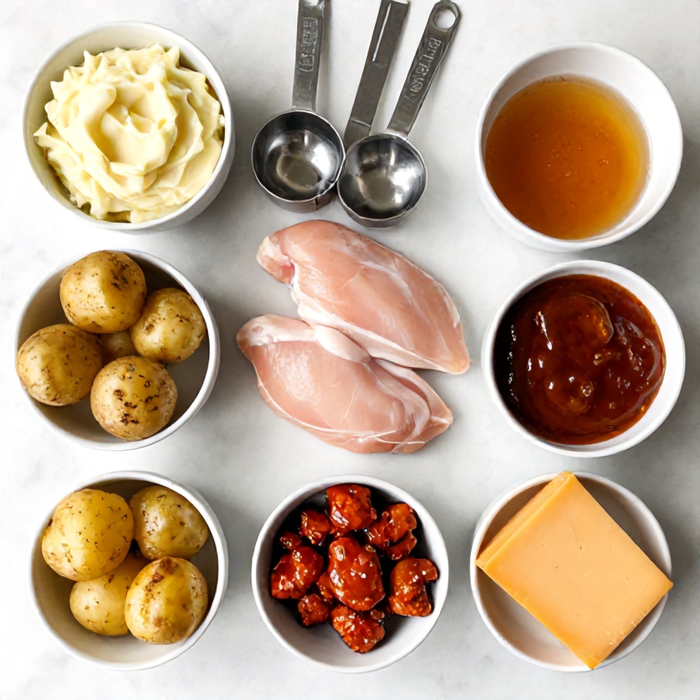 Ingredients for Crispy Chipotle Honey Chicken with Smoked Gouda Mashed Potatoes