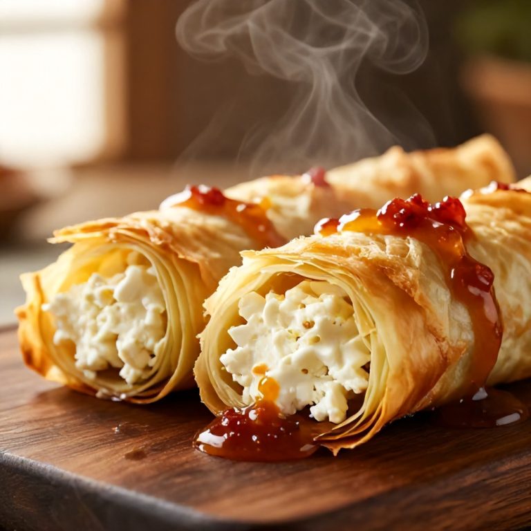 crispy feta phyllo rolls
