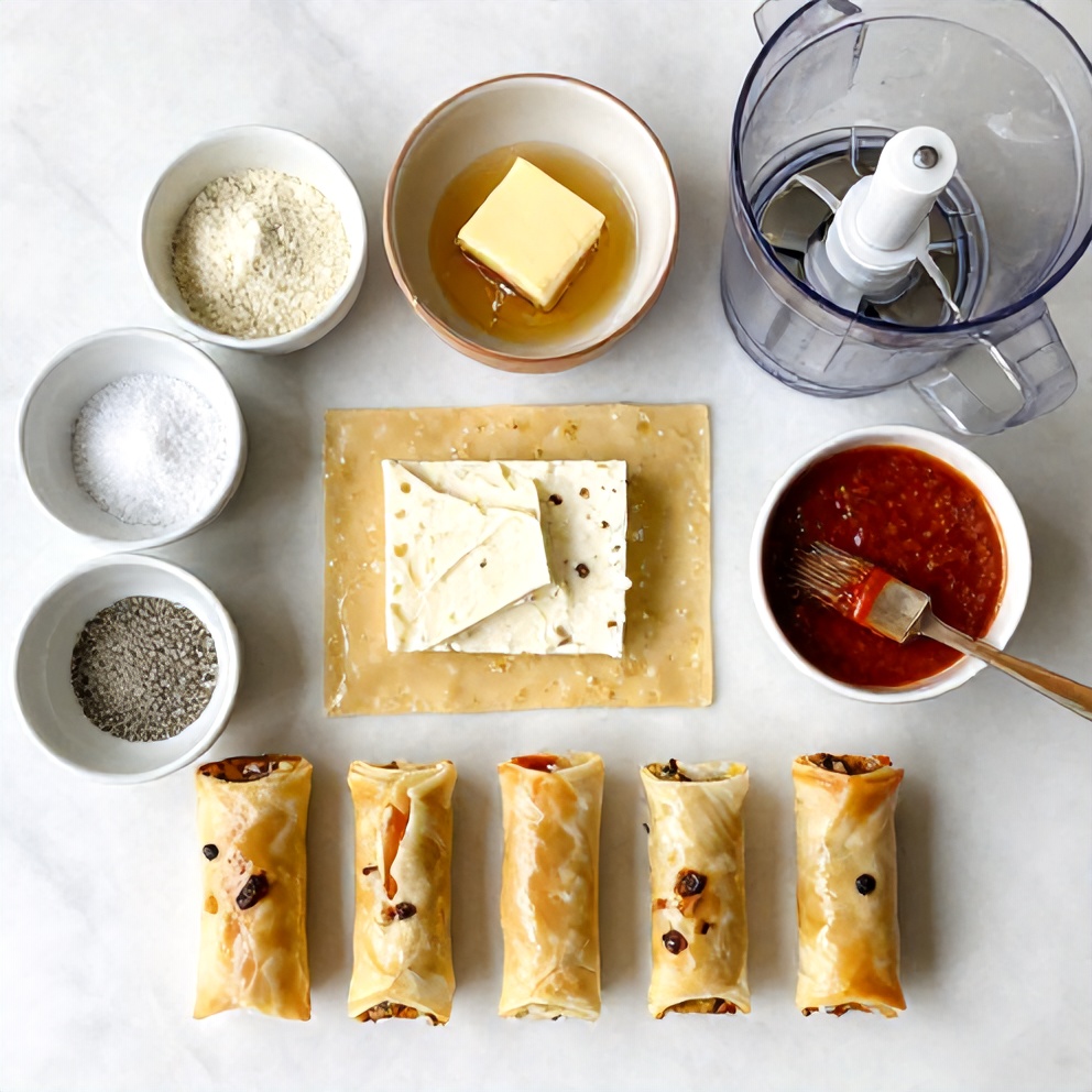 Ingredients for Crispy Feta Phyllo Rolls