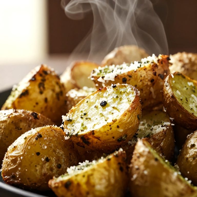 crispy parmesan pesto roasted potatoes