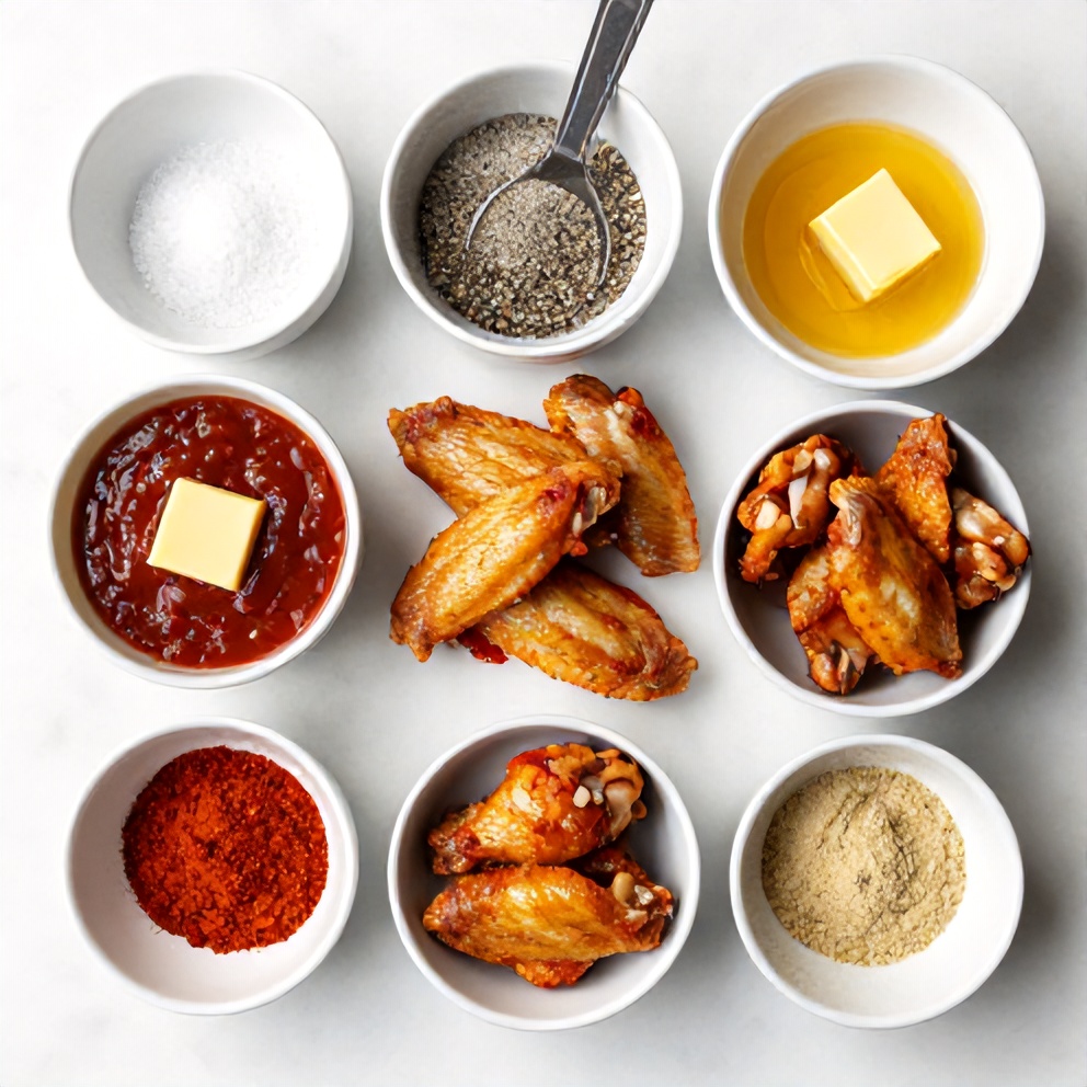 Raw Ingredients for Crispy Spicy Oven Baked Chicken Wings