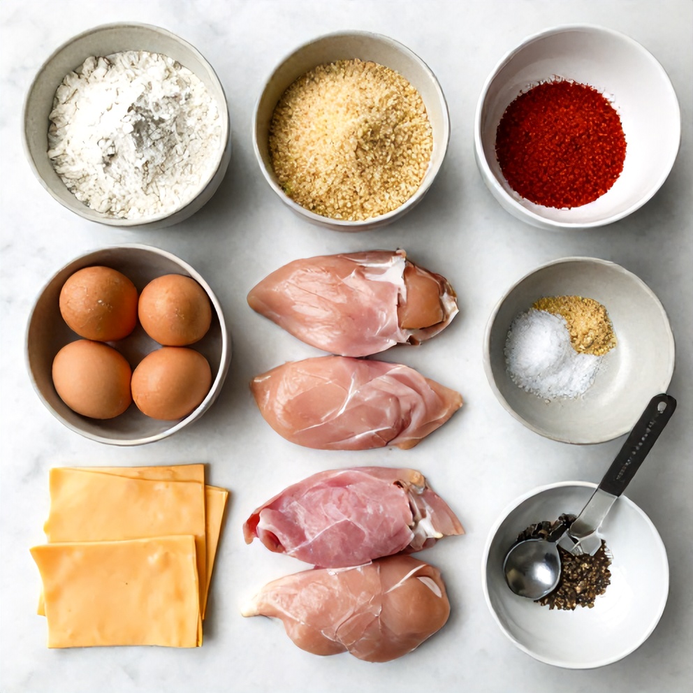 Raw ingredients for easy baked chicken roll ups
