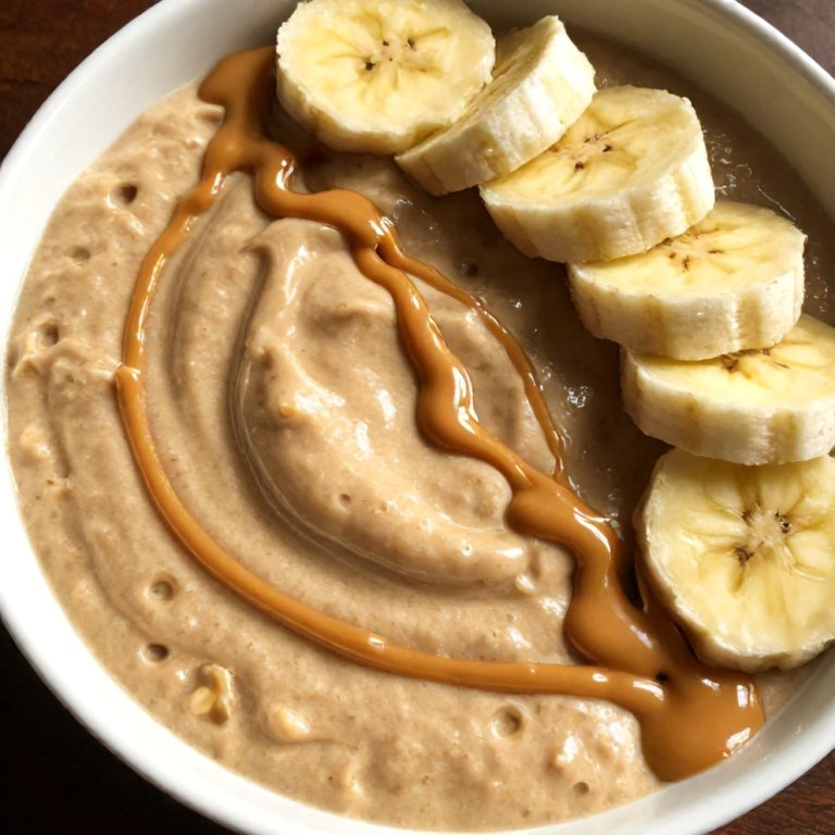 easy banana peanut butter oat smoothie bowl