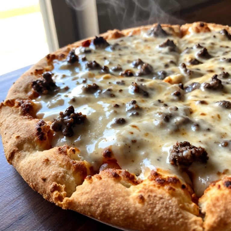 easy biscuits and sausage gravy breakfast pizza