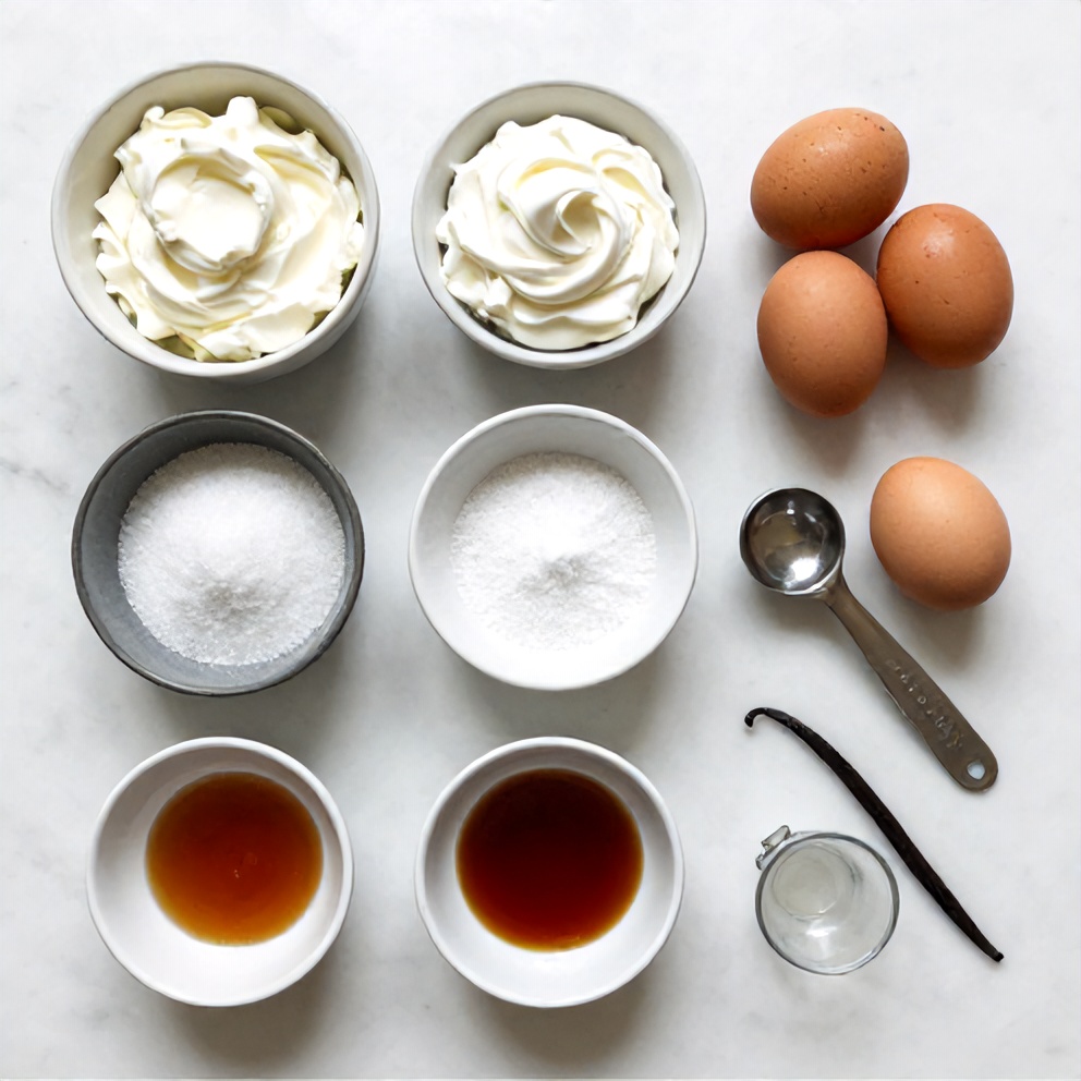 Raw ingredients for Burnt Basque Cheesecake