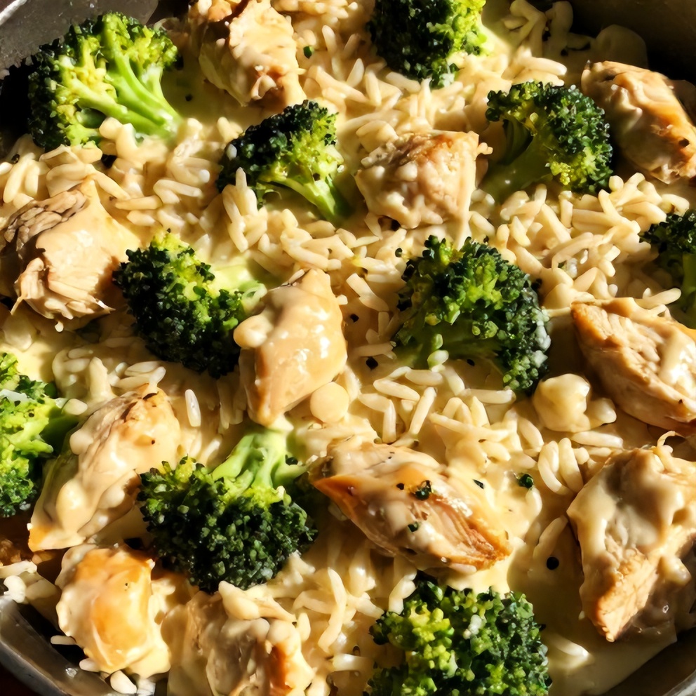 Easy Cheesy Broccoli Chicken and Rice Crockpot Dinner