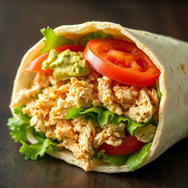 easy chicken avocado wrap