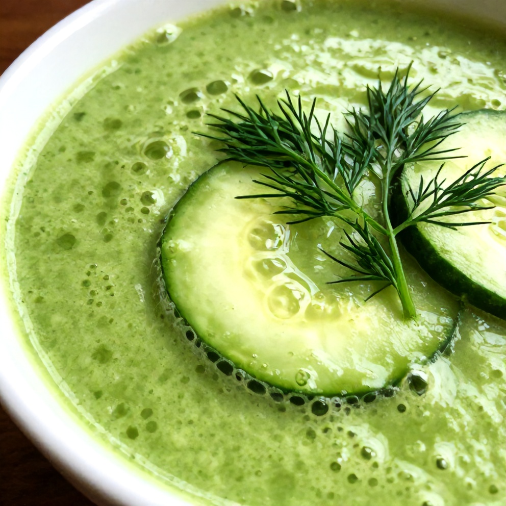 Easy Chilled Cucumber Avocado Soup