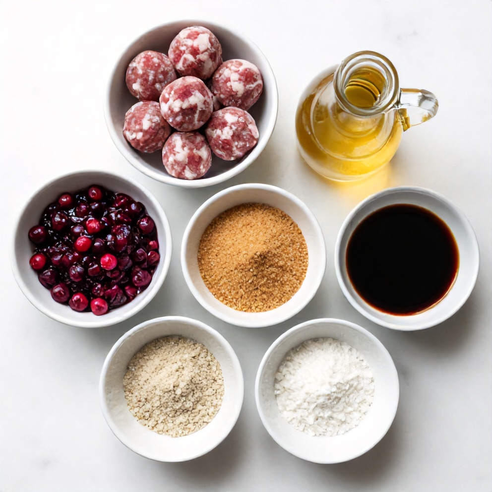 Raw Ingredients for Easy Cranberry Meatballs