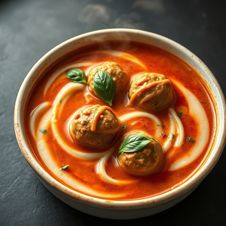 easy creamy Italian meatball soup