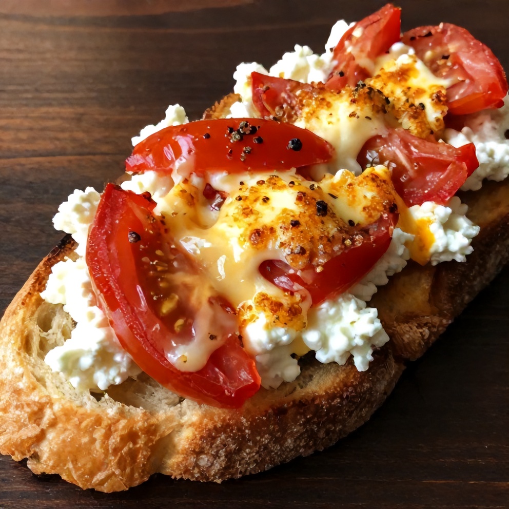 easy tomato cottage cheese toast