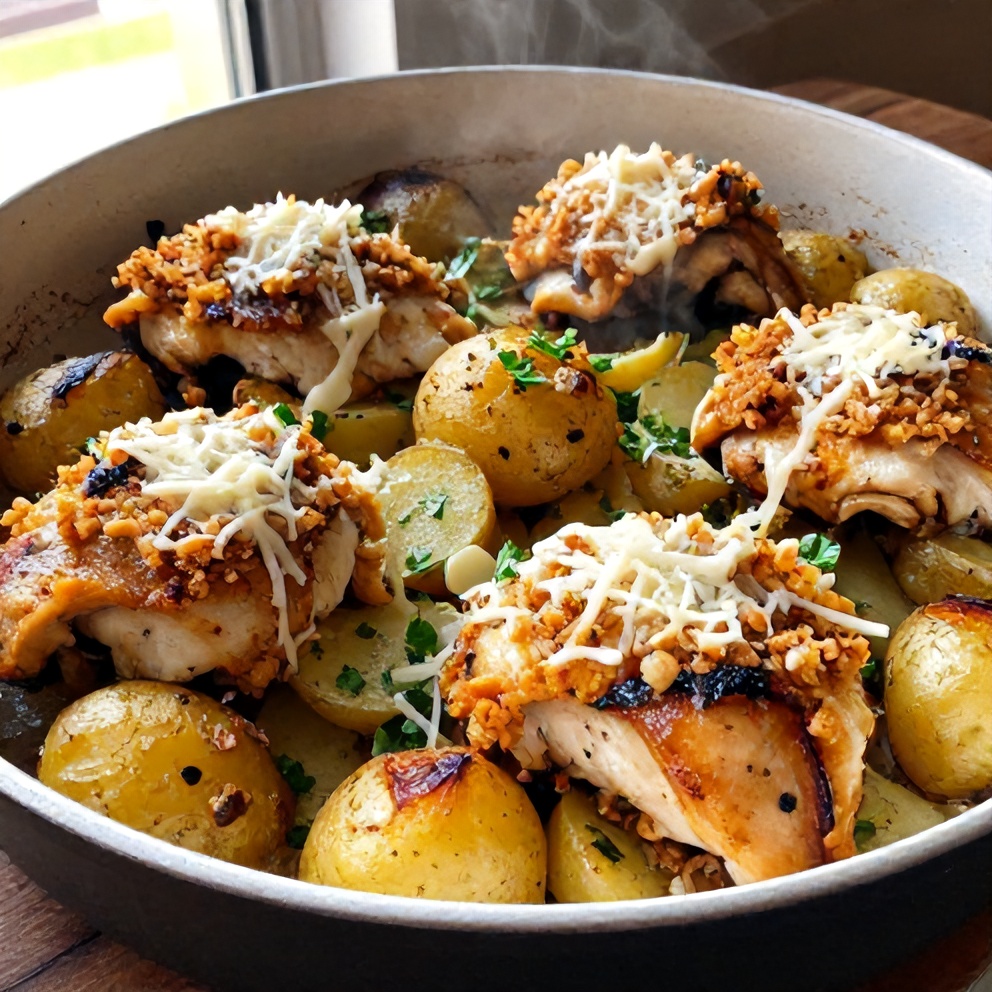 easy crockpot garlic parmesan chicken