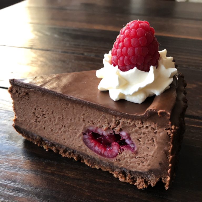 Easy Dark Chocolate Raspberry Cheesecake