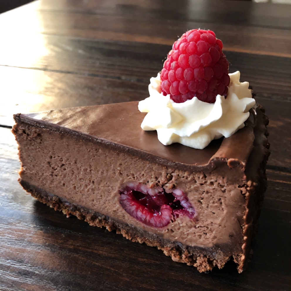 Easy Dark Chocolate Raspberry Cheesecake