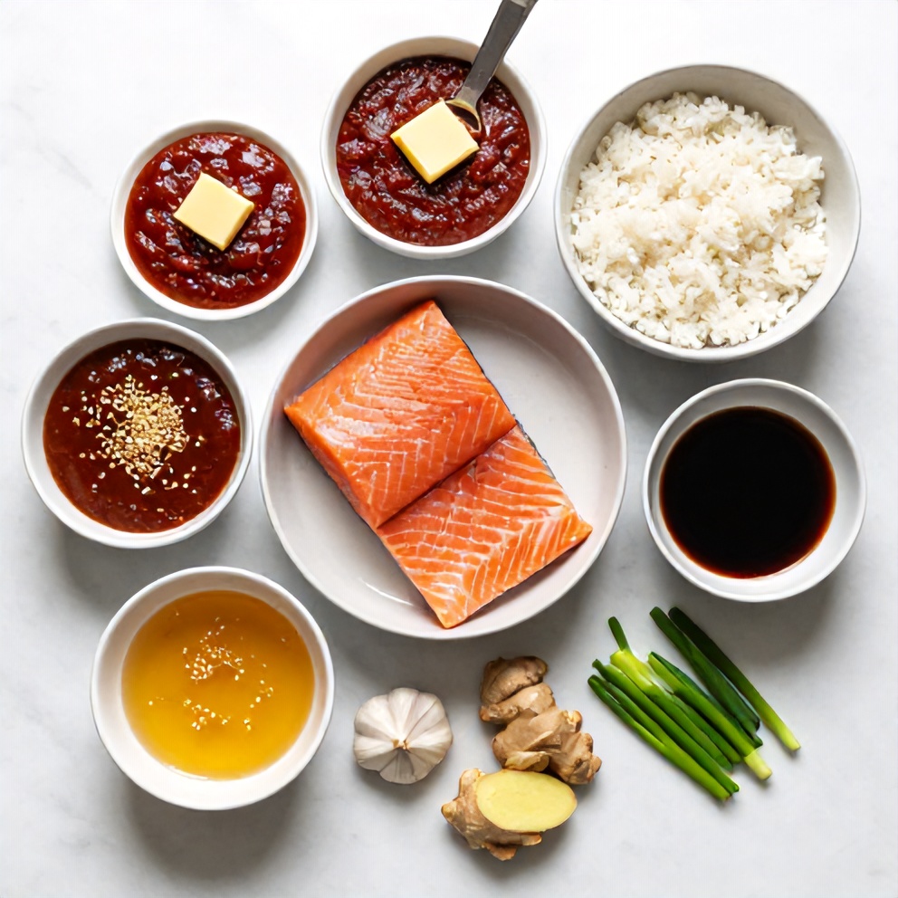 Gochujang Butter Salmon Rice Bowl Ingredients