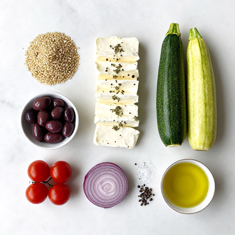 Greek Grain Bowl Ingredients