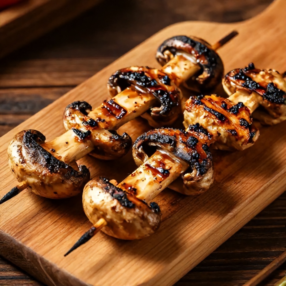 grilled mushroom skewers