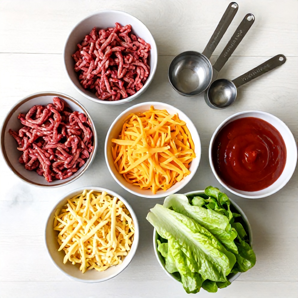 Raw Ingredients for Keto Beef Crunchwraps