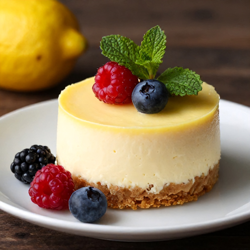 Keto No Bake Lemon Cheesecake Cup on a white plate