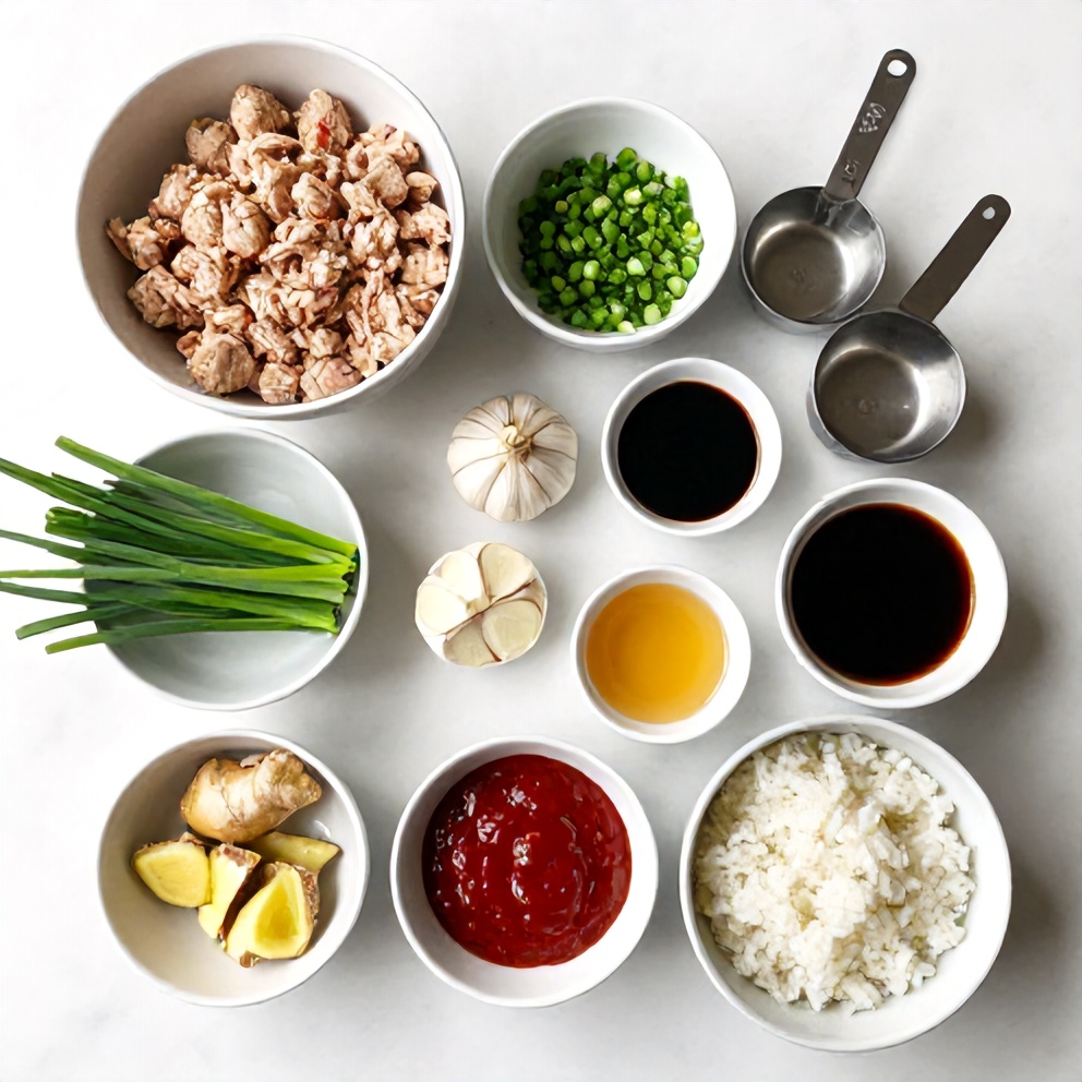 Korean BBQ Meatball Rice Bowls Ingredients