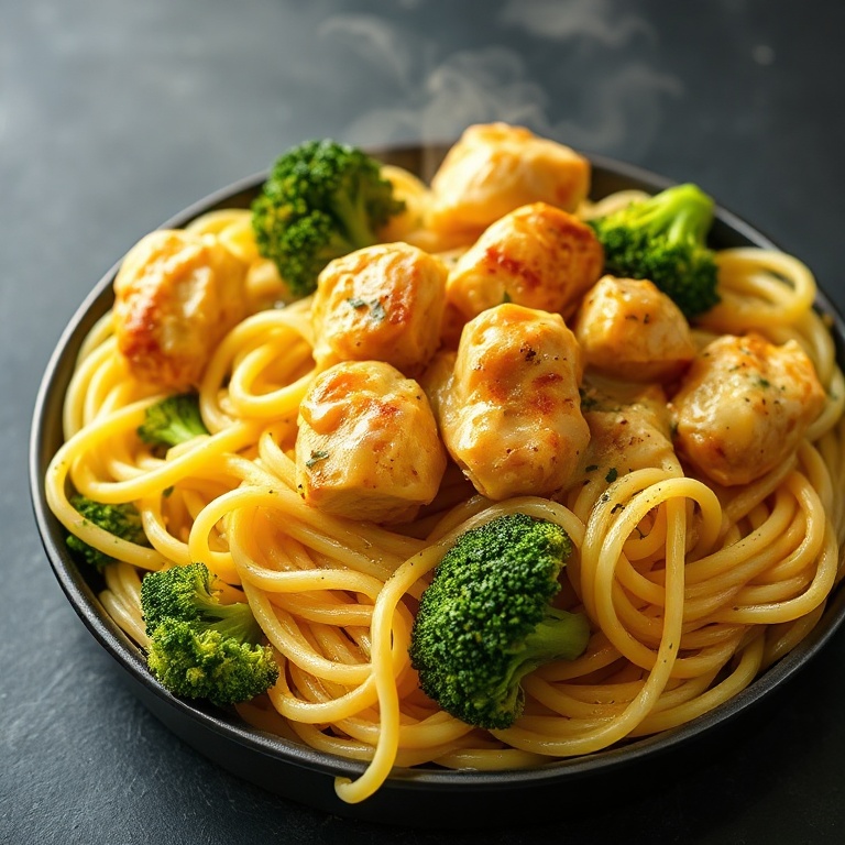easy lemon butter chicken pasta with broccoli