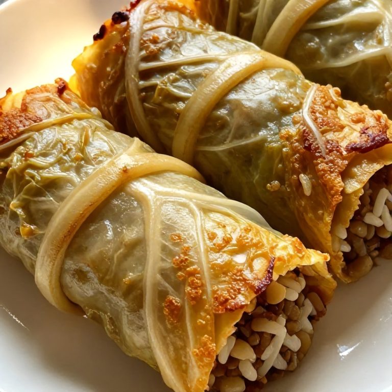 easy lentil and rice stuffed cabbage rolls