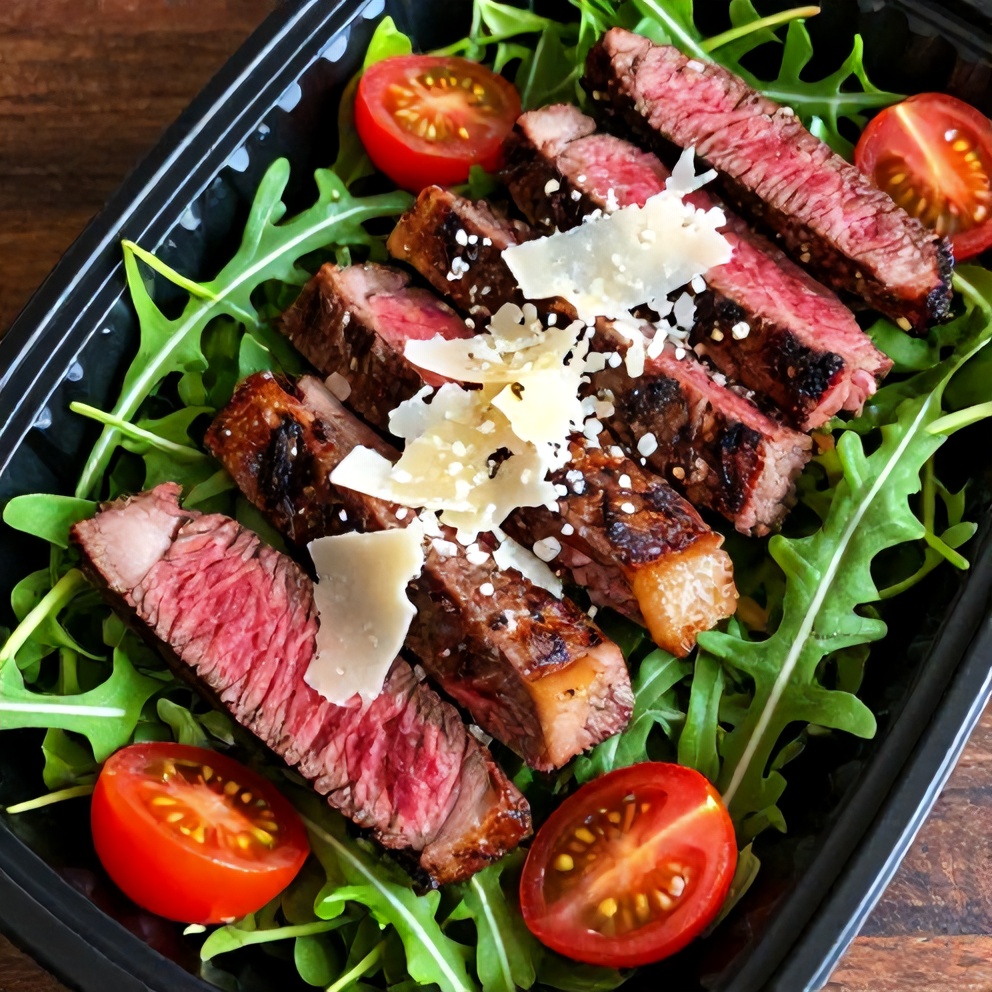 easy meal prep steak and arugula salad