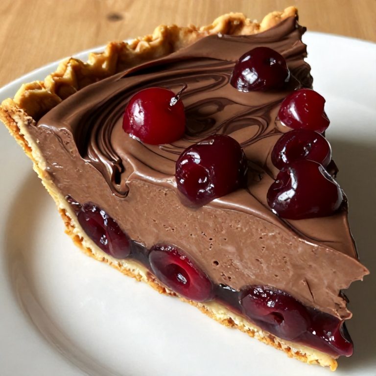 Easy No-Bake Chocolate Cherry Cream Pie