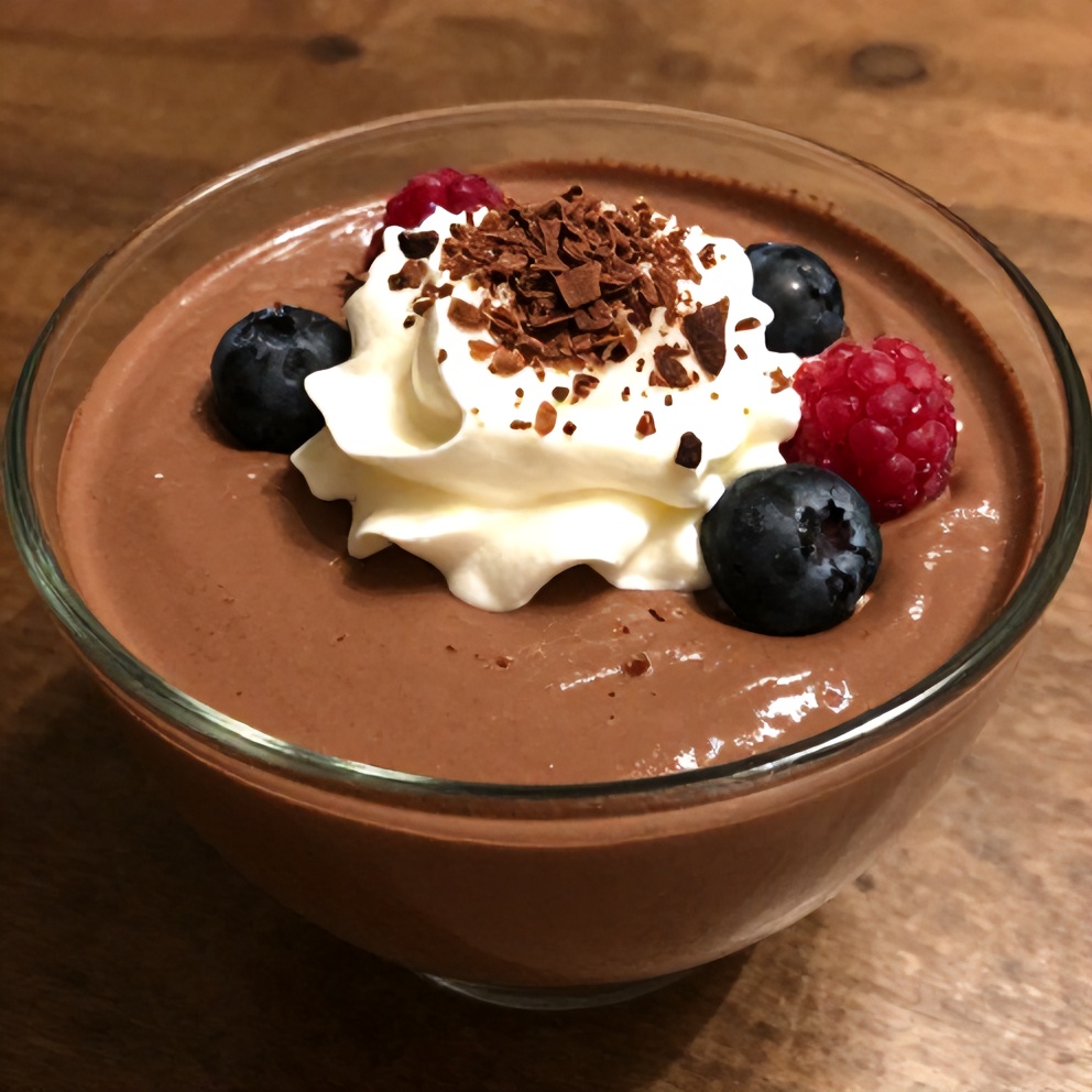Easy No-Bake Chocolate Mousse Dessert with Berries
