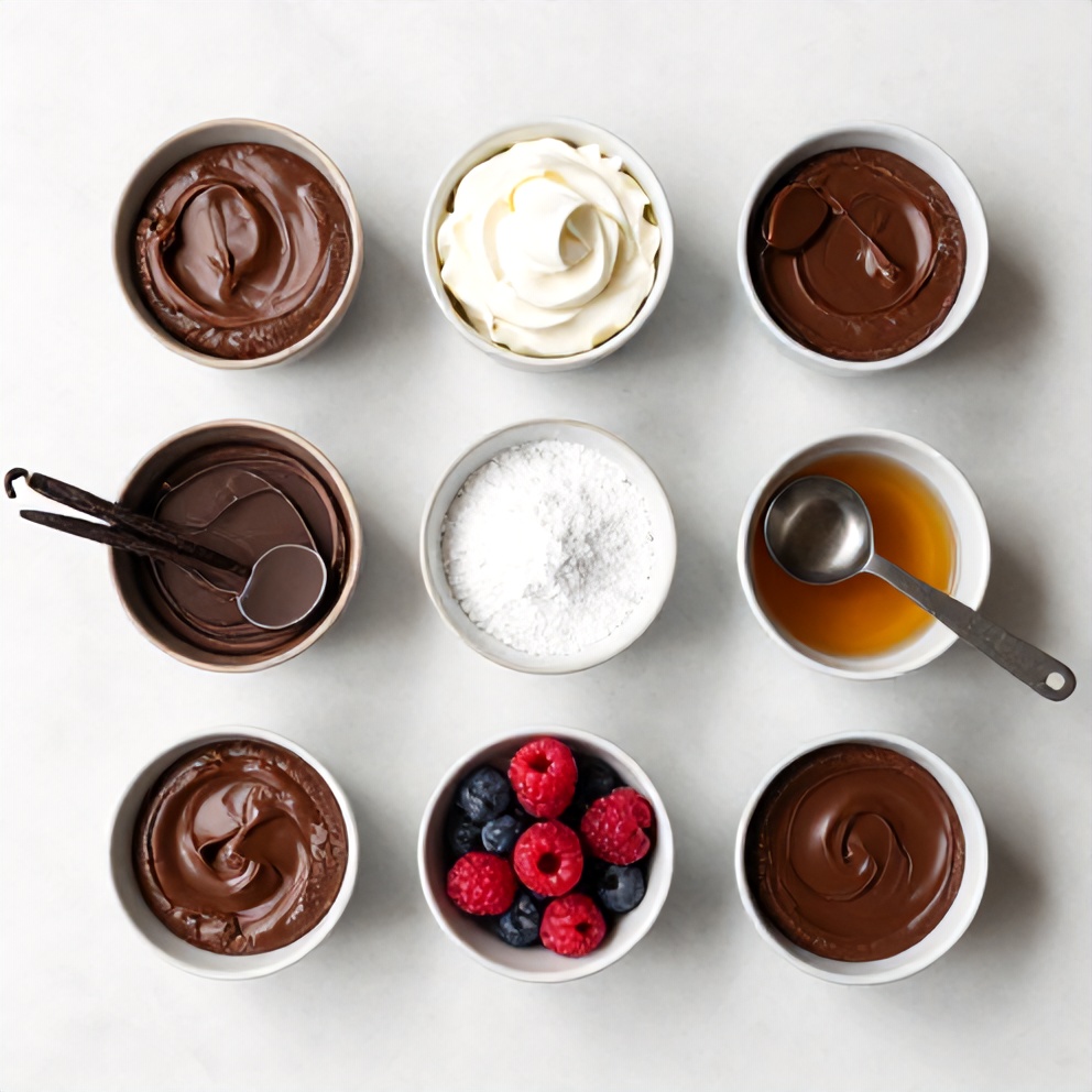 Raw Ingredients for Easy No-Bake Chocolate Mousse Dessert