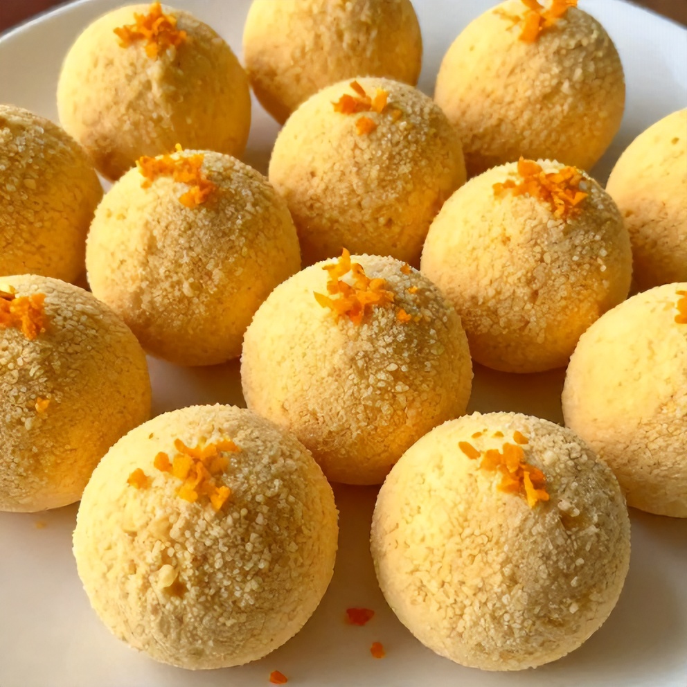 Plated Easy No Bake Orange Creamsicle Truffles with a sprinkle of orange zest